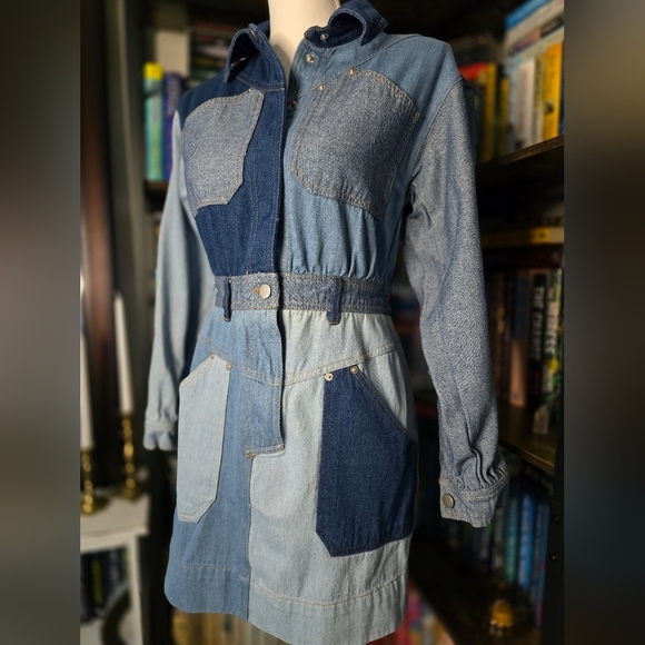 Steve Madden Ryleigh Long Sleeve Patchwork Dress - Picture 4 of 10